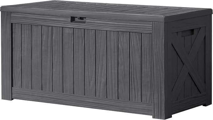 Devoko 120 Gallon Deck Box Resin Outdoor Storage Box Waterproof by DEVOKO