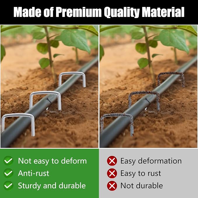 FEED GARDEN 6 Inch 1000 Pack Galvanized Landscape Staples 11 Gauge Anti-Rust - Image 8