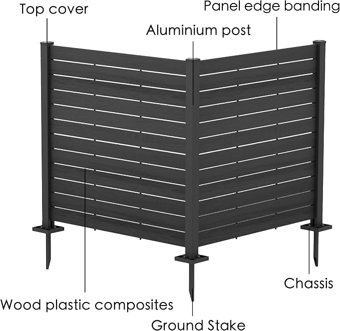 Kozyard 50" W x 48" H Outdoor Privacy Screens Aluminum Post, Air Conditioner - Image 6