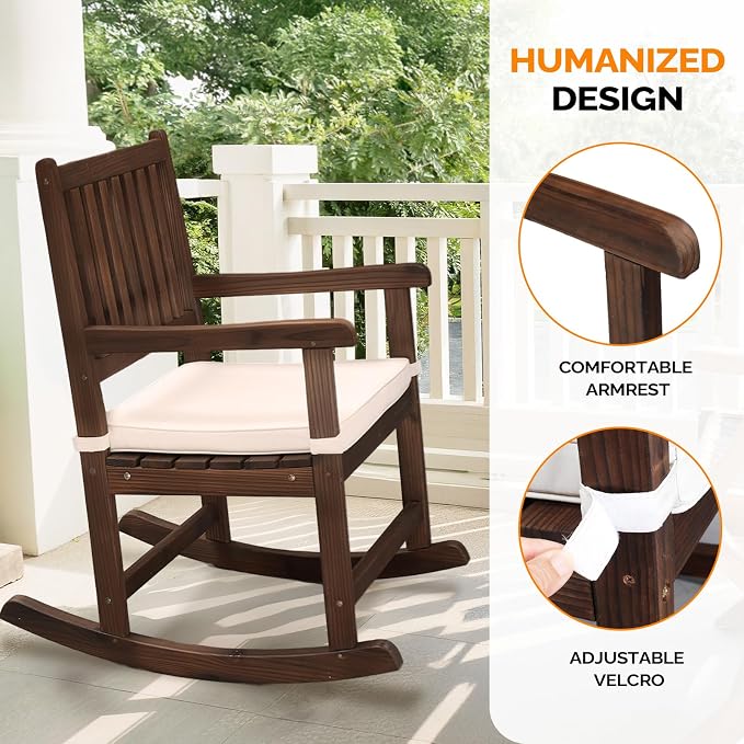 VINGLI Outdoor Rocking Chair, Weatherproof Rocker - Image 4