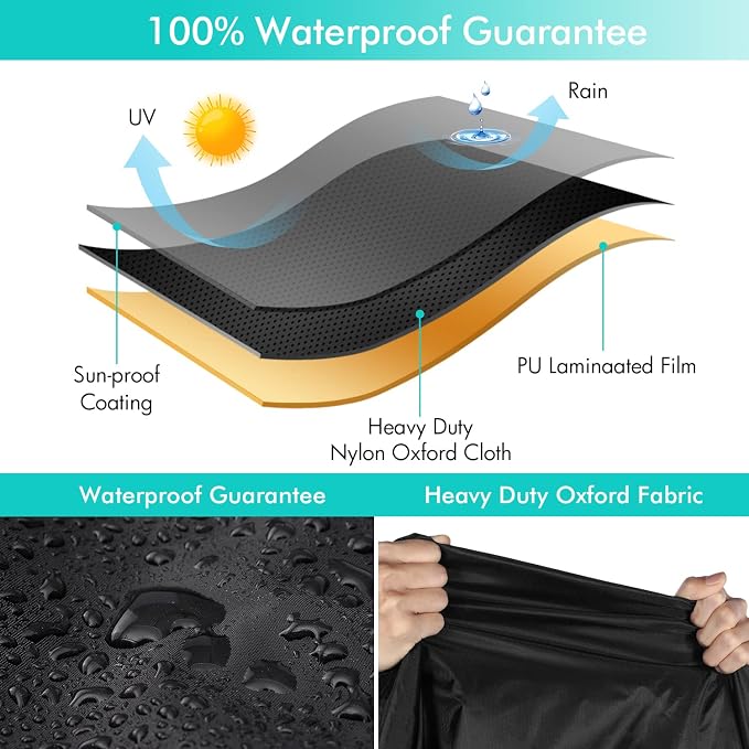 WLEAFJ Patio Sofa Cover Waterproof, Outdoor Loveseat Cover, Heavy Duty Deep - Image 4