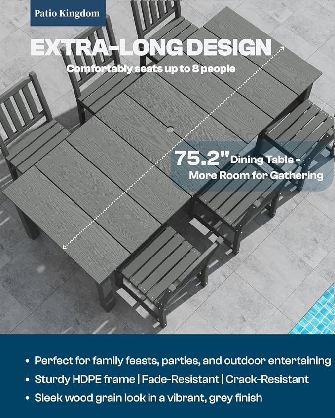 5-Piece Black Outdoor Dining Set - Image 3