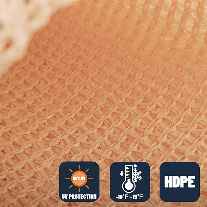 SUNNY GUARD Custom Size 5'x8' Peach Fuzz Sun Shade Sail Rectangle UV Block Shade - Image 4