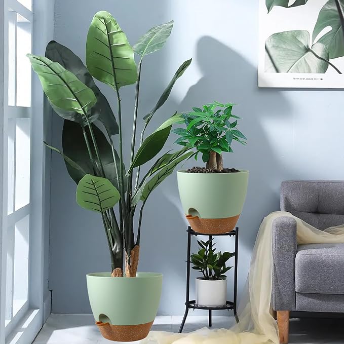 12inch 2Pack Large Self Watering Planters, Plastic Plant Pots - Image 7