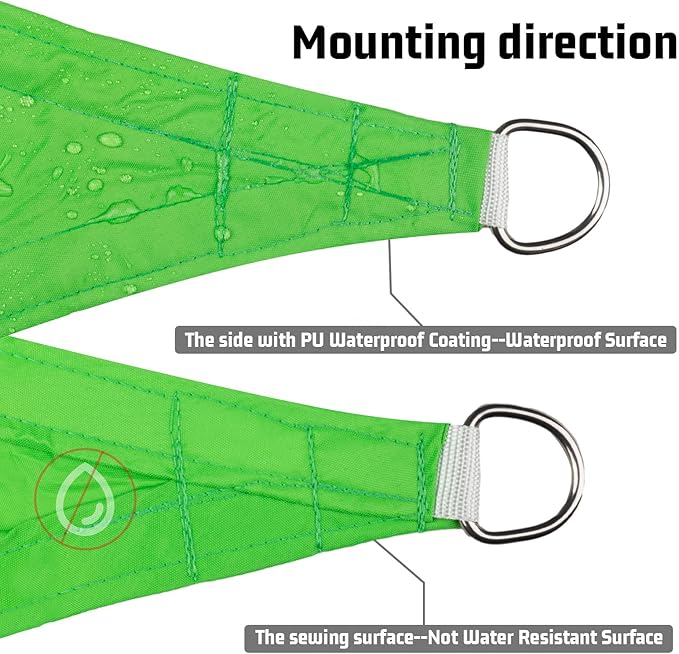 LOVE STORY Triangle 9'x9'x9' Waterproof Sun Shade Sail Canopy UV Block - Image 3
