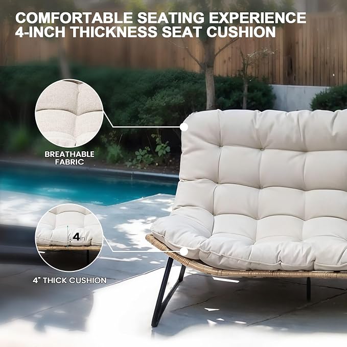 Crestlive Products Outdoor Loveseat 2PCS, Patio Conversation Set, All-Weather - Image 5