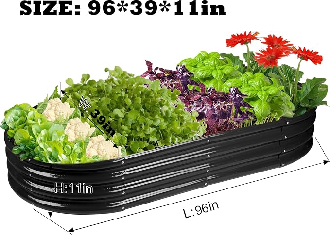 Raised Garden Bed Galvanized Planter Box Outdoor, Rot-Resistant Metal Garden - Image 2