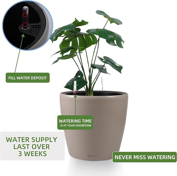 Dexceder 11x10 Inches Self Watering Planter Indoor Outdoor, Inner Pot Design - Image 5