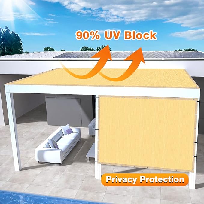 Artpuch Outdoor Pergola Shade Cover 14x18 FT Sun Shade Cloth - Image 3