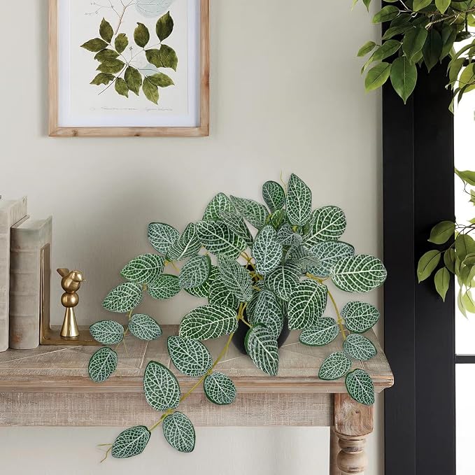 17.7" Artificial Plants Indoor Home Decor, Fake Potted Silk Plants - Image 6
