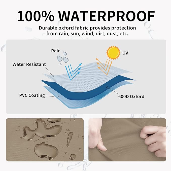 Easy-Going Heavy Duty 600D Outdoor Daybed Cover 75 Inch UV Resistant Patio - Image 3
