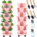 Umigy 2 Set of 7 Tier Vertical Planter Stackable Tower Planters Strawberry Herb by Umigy