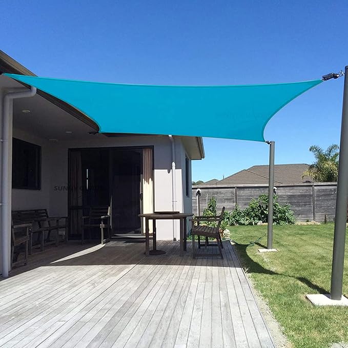 SUNNY GUARD Custom Size 10'x16' Turquoise Blue Sun Shade Sail Rectangle UV by SUNNYGUARD