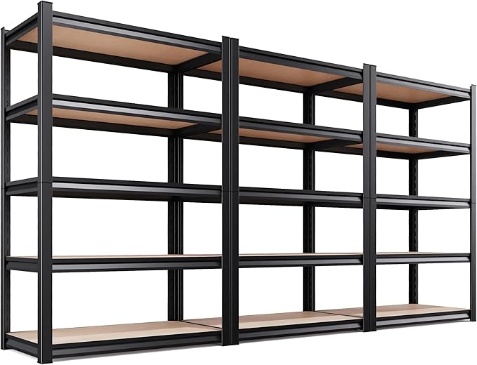 AOAORRG Set of 3 Garage Shelving Heavy Duty Storage Shelves, Metal Adjustable by Unknown