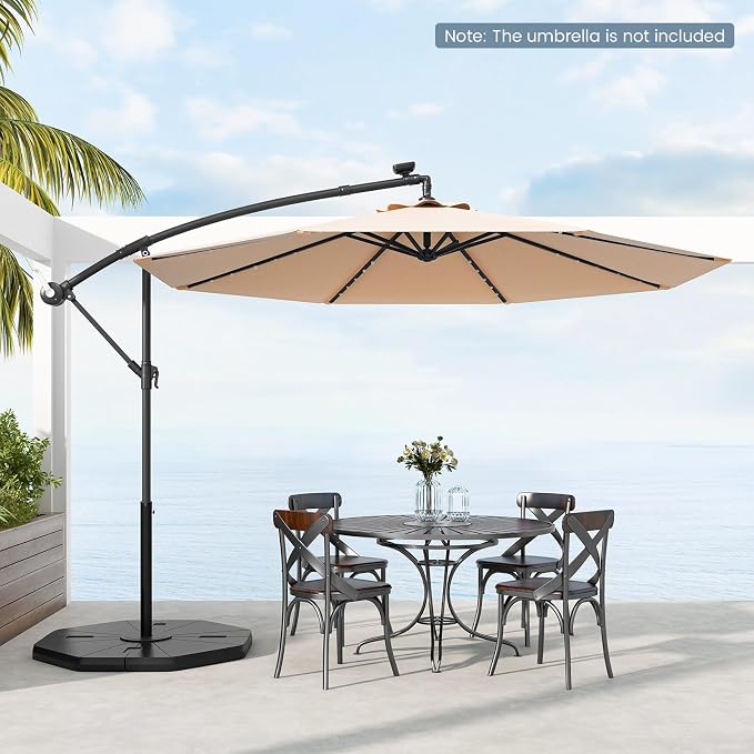 Tangkula 4-Piece Patio Umbrella Base, 208 lbs Heavy Duty Offset Cantilever - Image 9