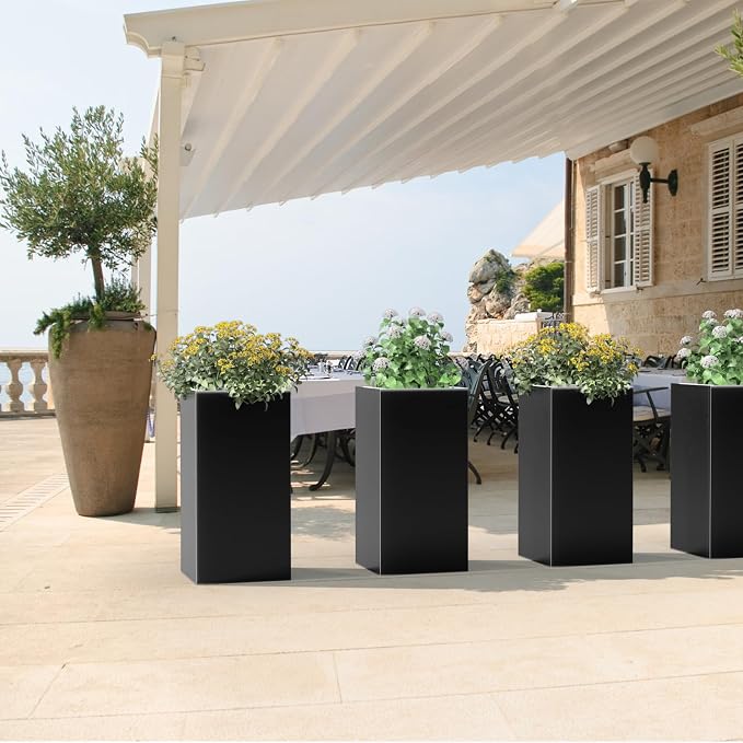 Metal Large Planter Box 15" L x 15" W x 30" H, Heavy Duty Tall Rectangle - Image 6