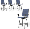PHI VILLA Outdoor Swivel Bar Stools Set of 4, Bar Height Patio Stools & Chairs by PHIVILLAThepioneerofcomfortablehouseholdsupplies