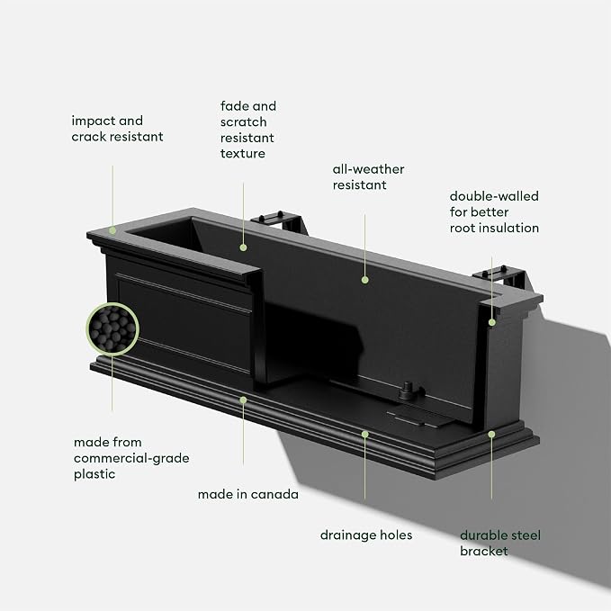 Veradek Brixton Series Plastic Railing Planter - Image 3
