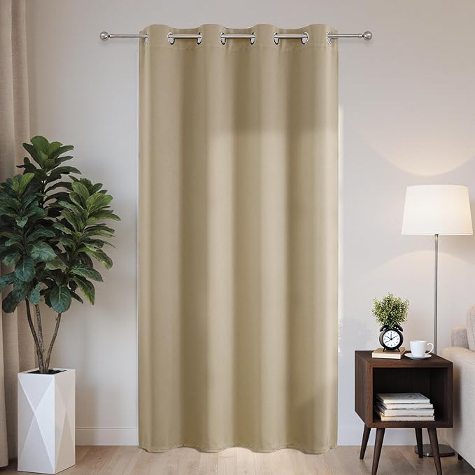 Joydeco Blackout Patio Sliding Door Curtains 84 Inches Long, Grommet Privacy by JOYDECO