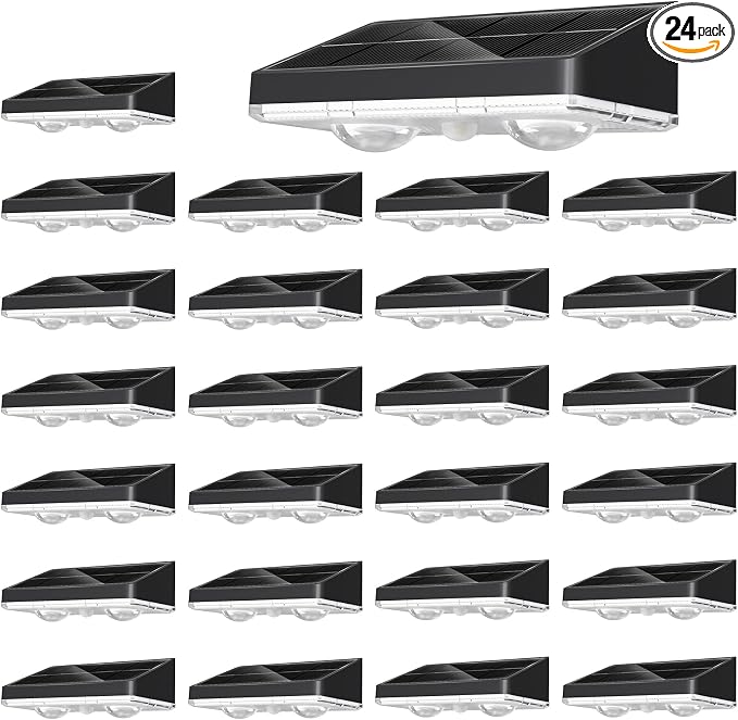 NIORSUN Solar Fence Lights, 24 Pack Solars Deck Light, Warm White Color by NIORSUN