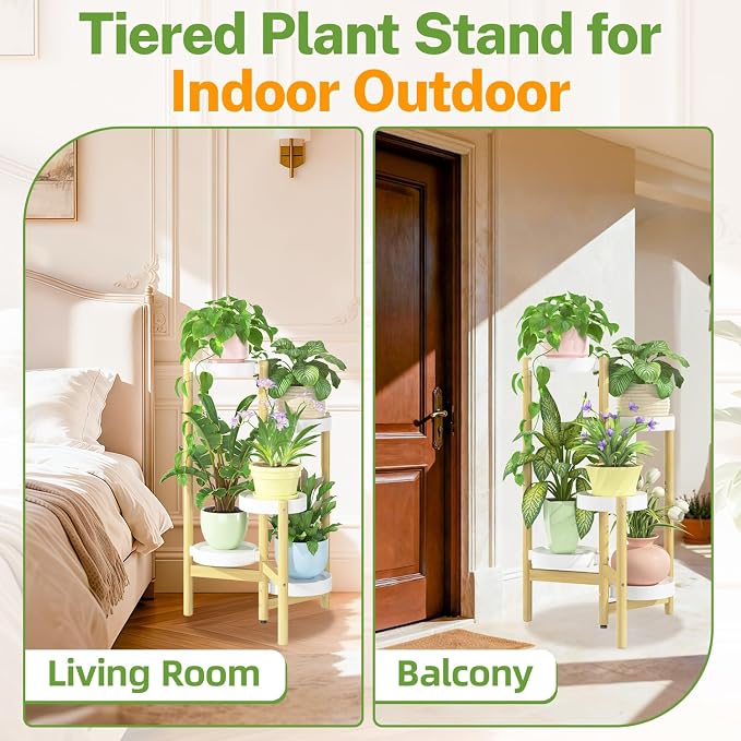 iDavosic.ly 5 Tier Bamboo Plant Stand Indoor Outdoor - Image 6