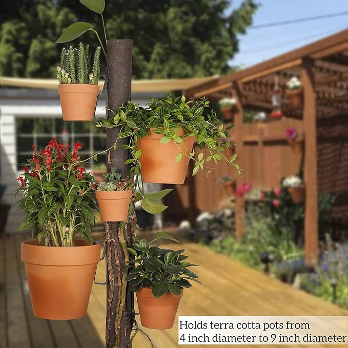 Terracotta Pot Hangers for 4-9in Clay Pots, Anti-Rust Iron Wall Plant Hangers - Image 7