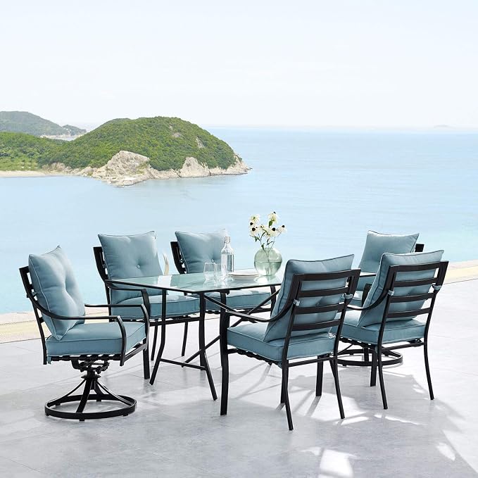 Hanover Lavallette 7-Piece Modern Outdoor Dining Set - Image 2