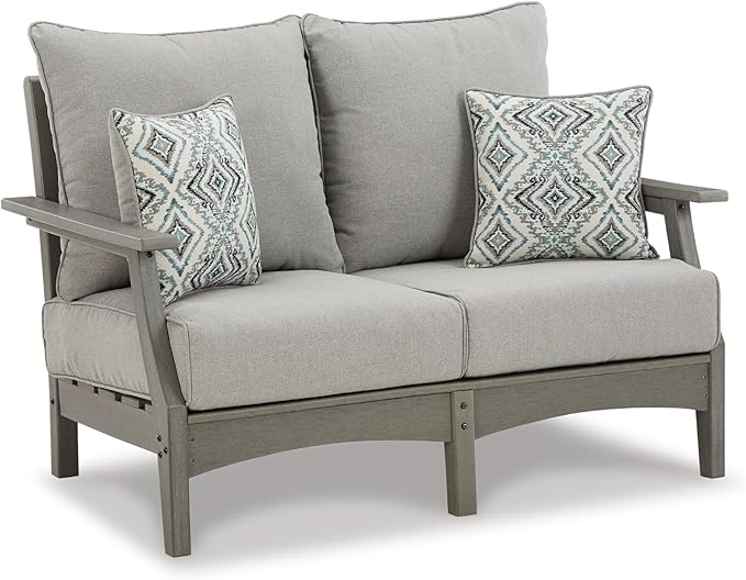 Signature Design by Ashley Outdoor Visola Patio HDPE Loveseat by SignatureDesignbyAshley