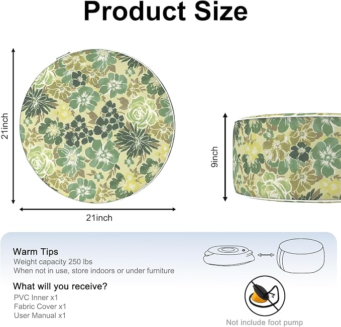 Inflatable Ottoman Stool D21 xH9 - Image 2