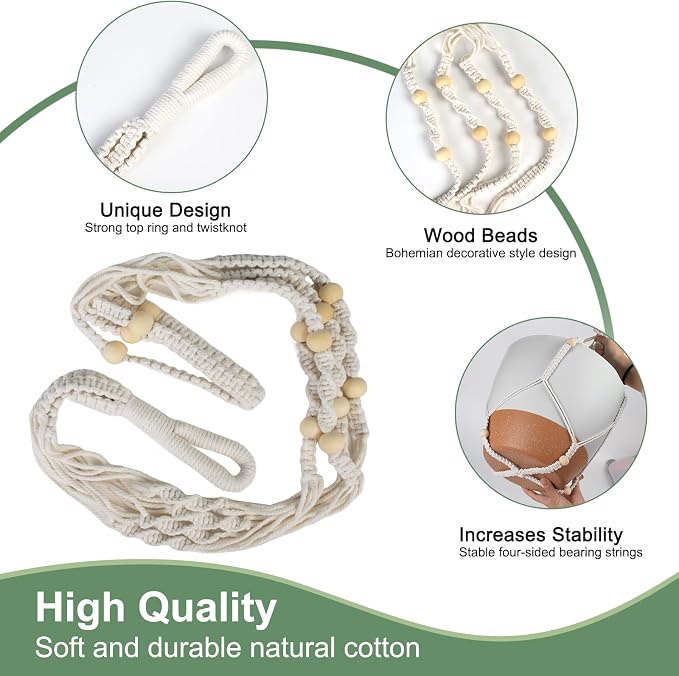 41.5 Inch Macrame Plant Hanger Indoor Outdoor - Image 4