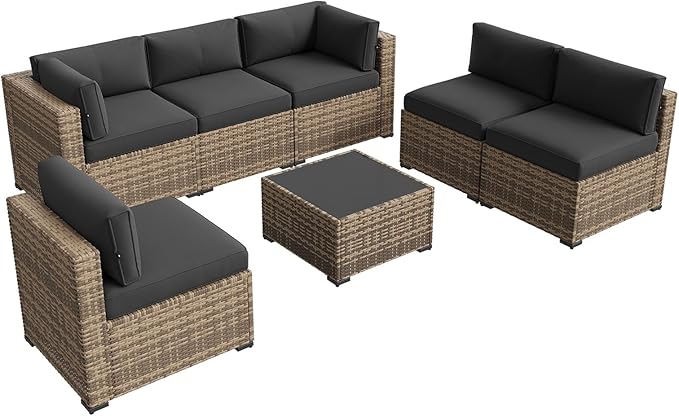 Aoxun Patio Furniture Sets, 7-Piece Outdoor Patio Furniture - Image 8