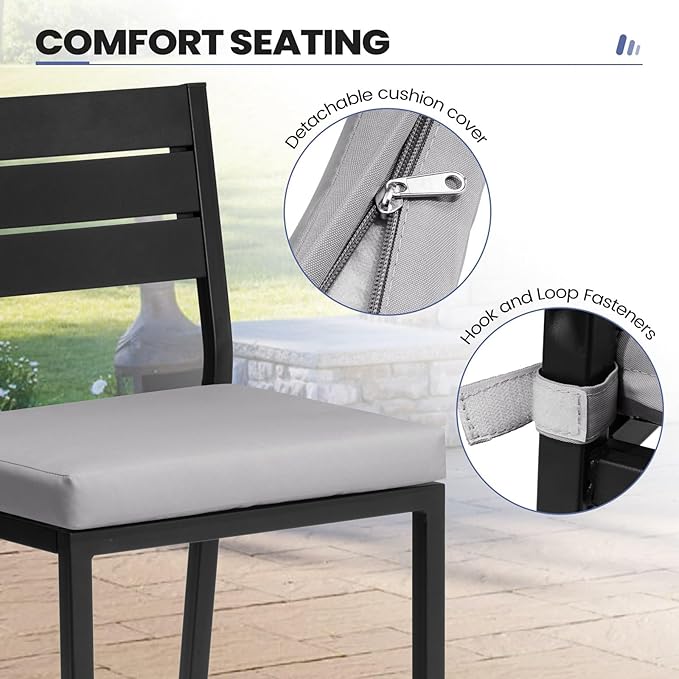 Crestlive Products Outdoor Bar Stools Set of 2, Patio Counter Height Barstools - Image 3