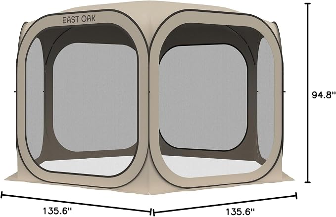 East Oak Screen House Tent Pop-Up, Portable Screen Room Canopy Instant Screen - Image 11