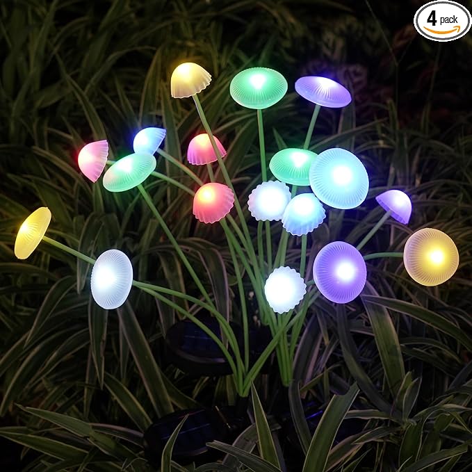 Solar Garden Lights, Waterproof Firefly Outdoor Decor by RIEYUE