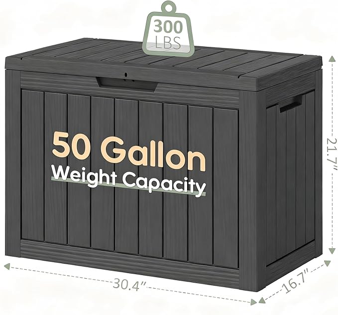 Outdoor Storage Box, Resin Deck Boxes Indoor and outdoor, Waterproof Storage - Image 2