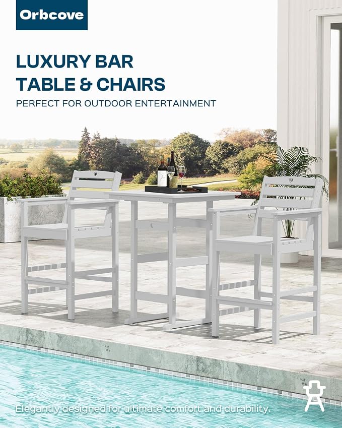 Patio Bar Table, Adirondack Table1 Pieces Set, Bar Height Outdoor bar Table Set - Image 6