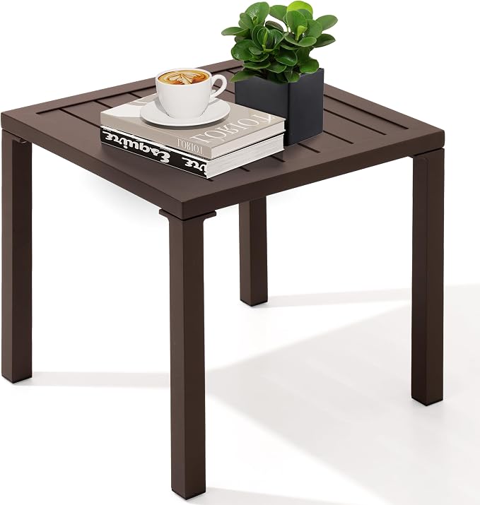 Crestlive Products Aluminum Outdoor Side Table, Pool Lounge Chair Side Table by CrestliveProducts