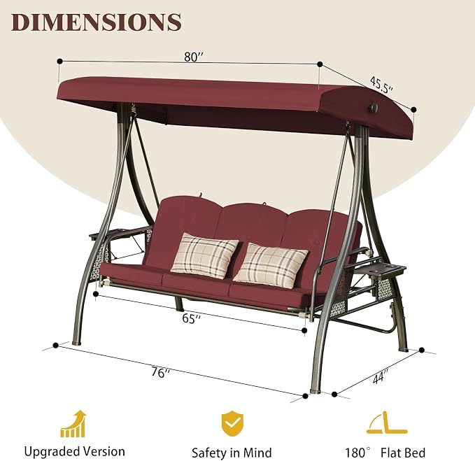 Upgrade 180° Convertible Outdoor Swing - Image 7