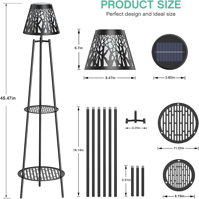 2 Pack 45.5'' Outdoor Floor Lamps - Image 3