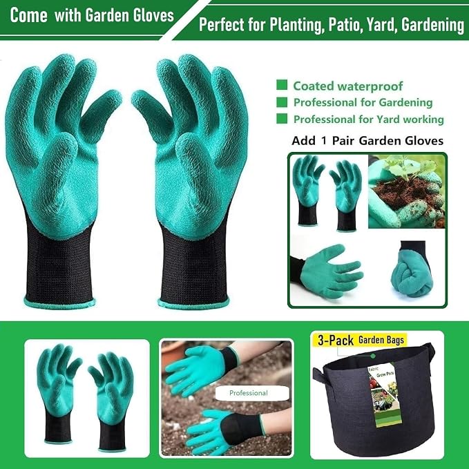 3-Pack 50 Gallon Thickened Plant Grow Bags Large Heavy Duty Fabric Plant Pots - Image 9