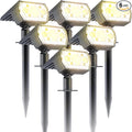 6 Packs Solar Spot Lights Outdoor, 64 LED 3000K Solar Lights Outdoor, IP67 by Unknown