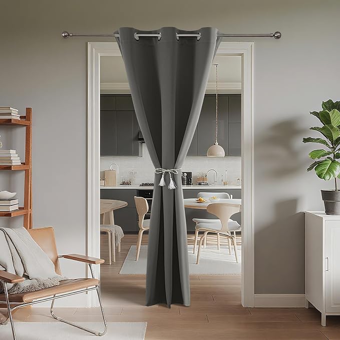Joydeco Blackout Door Curtain for Doorway Privacy 84 Inches Long, Grommet - Image 2