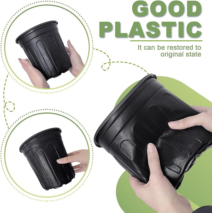 Anyumocz 60 Pcs 1 Gallon Flexible Plant Nursery Pots, Thickened Soft Plastic - Image 4