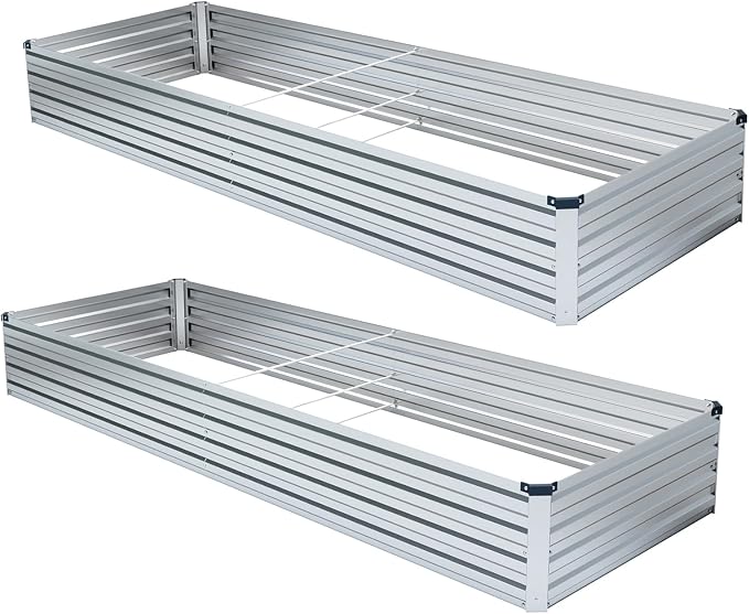 2 Pack 6x1.5x1FT Galvanized Raised Garden Beds Kit Outdoor Metal Gardening - Image 5