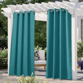 NICETOWN Peacock Teal Patio Outdoor Curtains 95 inch Length, Thermal Insulated by NICETOWN