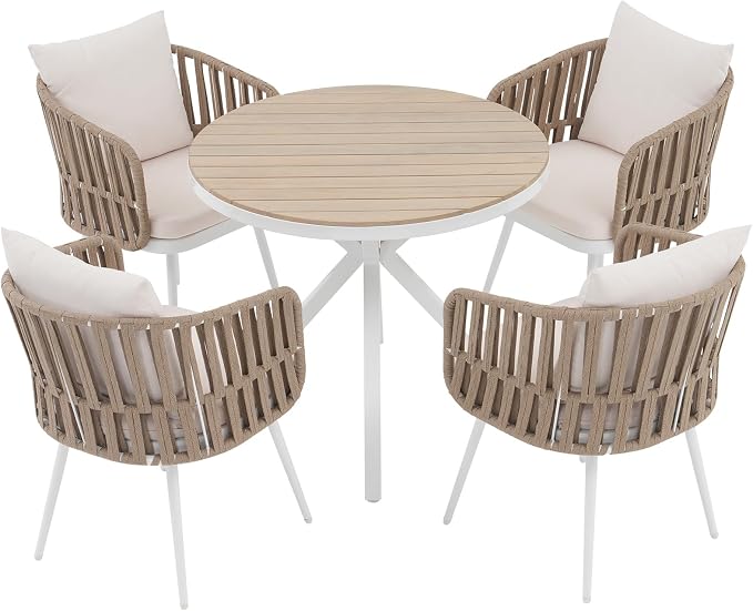 SUNSITT 5 Piece Outdoor Dining Set, Metal Patio Furniture Dining Set - Image 8