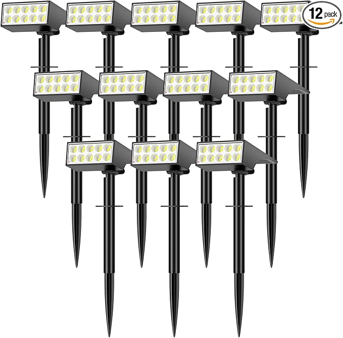 12Pack Solar Spot Lights Outdoor, Solar Lights Outdoor Waterproof by WENATY