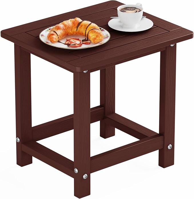 YEFU Outdoor Side Table for Patio: 16" HIPS Weather by YEFU