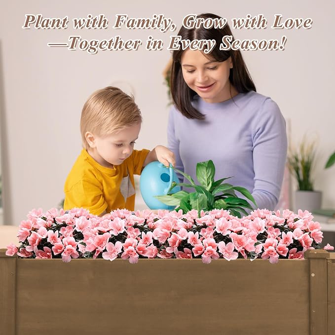 2-Tier Raised Garden Bed with Legs Outdoor Elevated Garden Box, Storage Shelf - Image 8