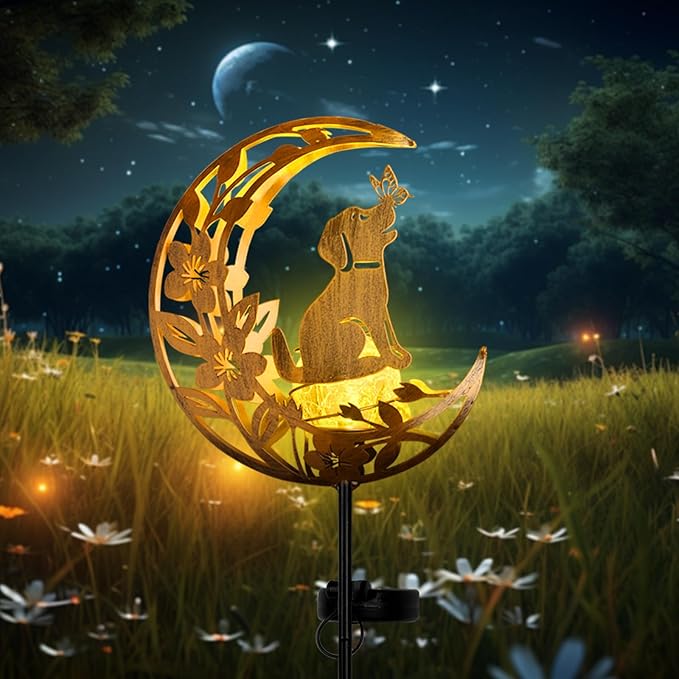JOBOSI Solar Moon Cat Decorative Gift, Solar Moon Cat Ground Stake Light - Image 8